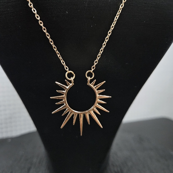Sunburst Necklace - Goldtone - Picture 3 of 7